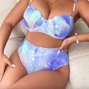 SHEIN Colorful Tie-Dye Bikini Set Size 1XL